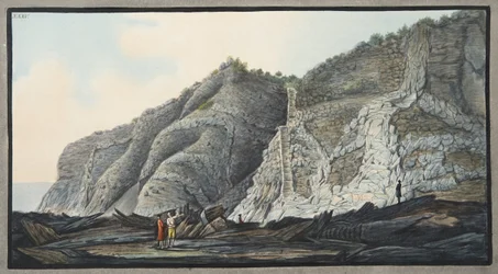 Vista de una parte del interior del cono de la montaña de Somma, Placa XXXV, de 